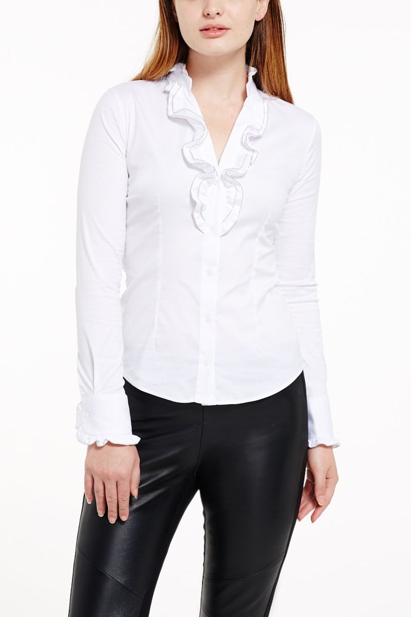 Ruffle Shirt with Trim Detail