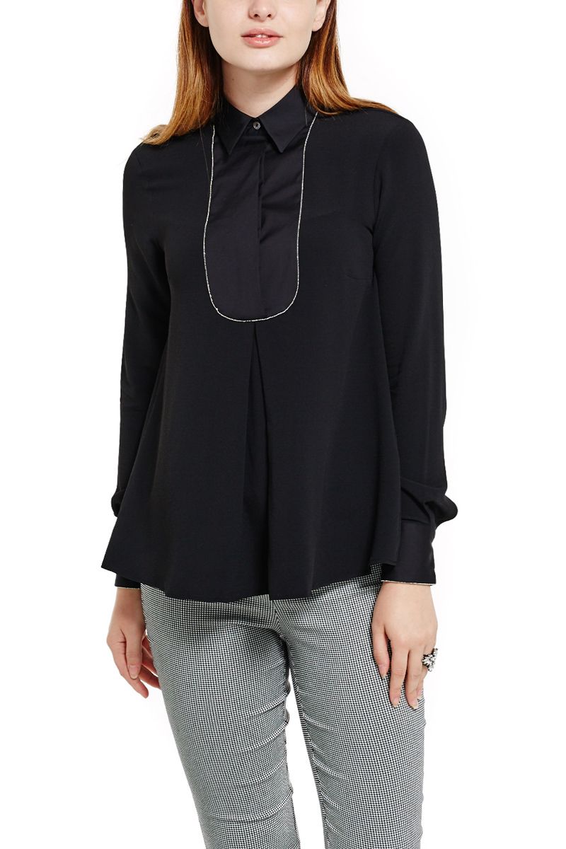 Black Blouse with Silver detail