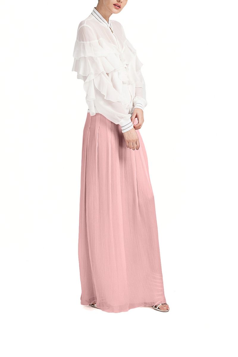 Pleated Crêpe Maxi Skirt