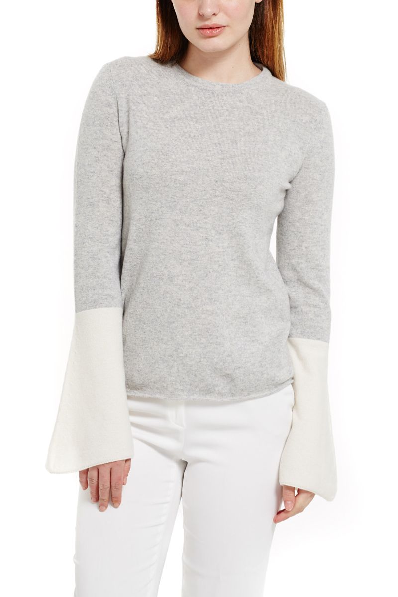 Cashmere Sweater with Accent Sleeve