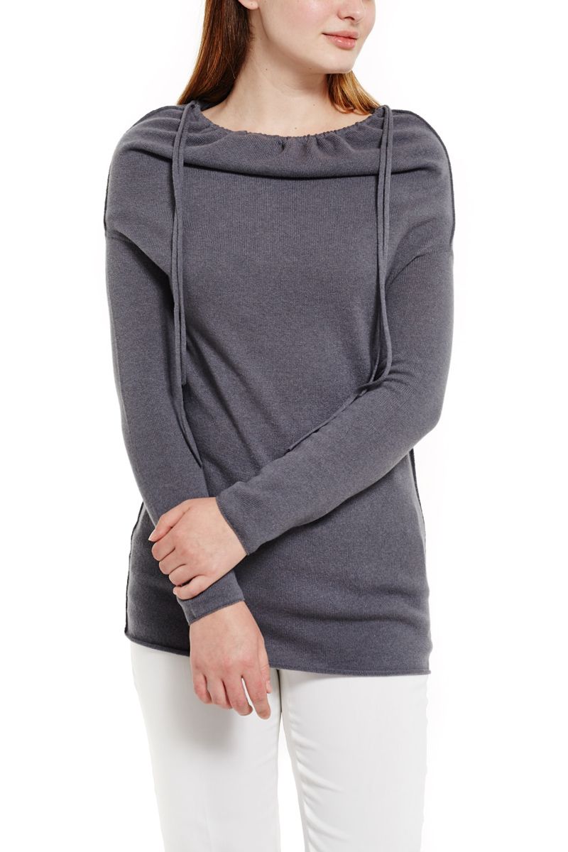 Cashmere Sweater with Adjustable Neckline