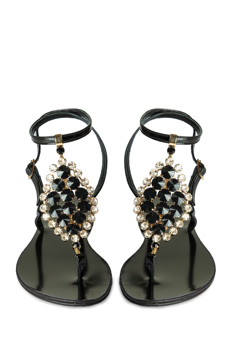 Crystal Embellished Sandal with Ankle Strap