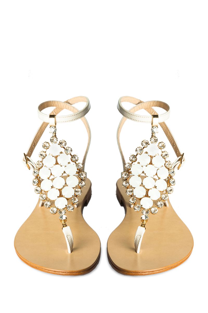 Crystal Embellished Sandal with Ankle Strap