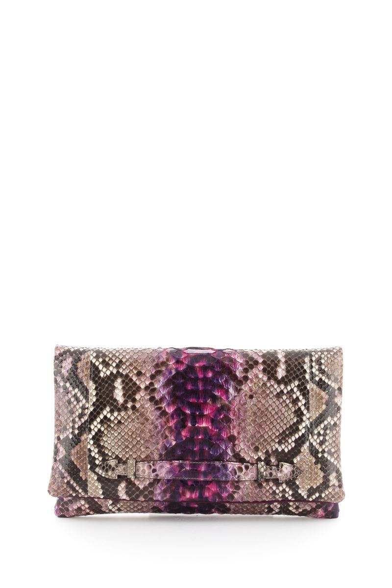 Panama Python Clutch with Gold Strap