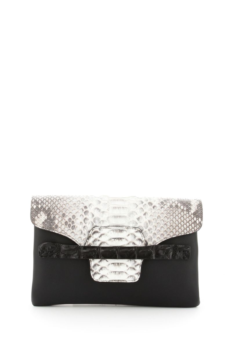 Santorini Black Clutch