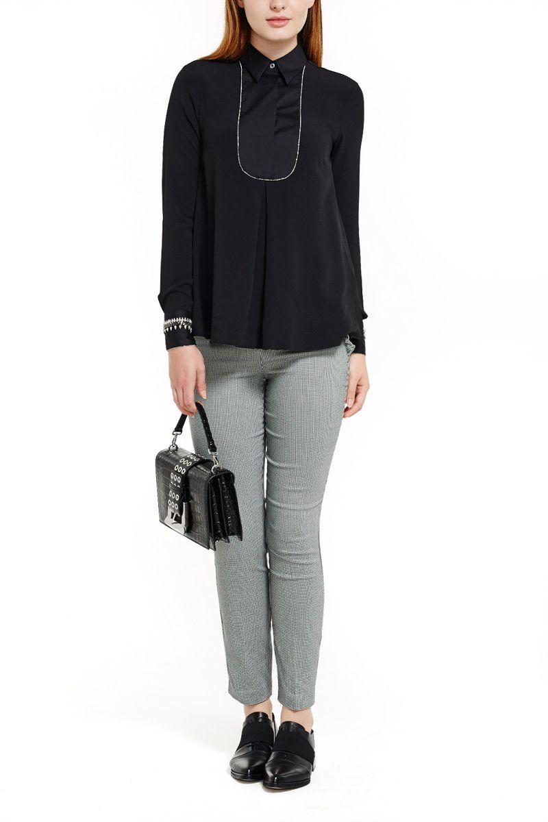 Black Blouse with Silver detail