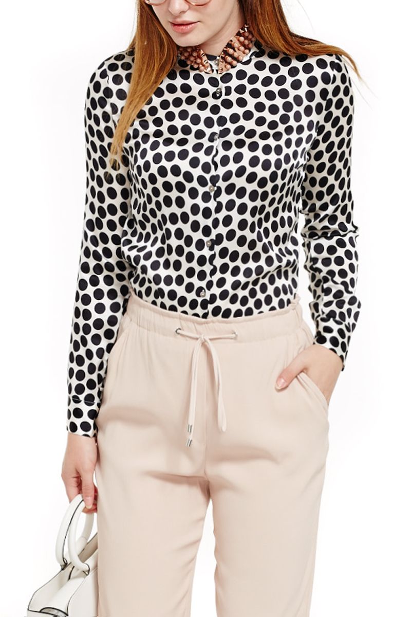 Polka Dot Silk Blouse