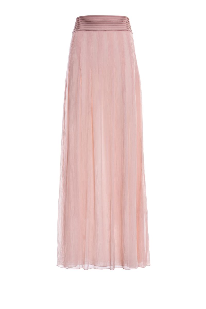 Pleated Crêpe Maxi Skirt