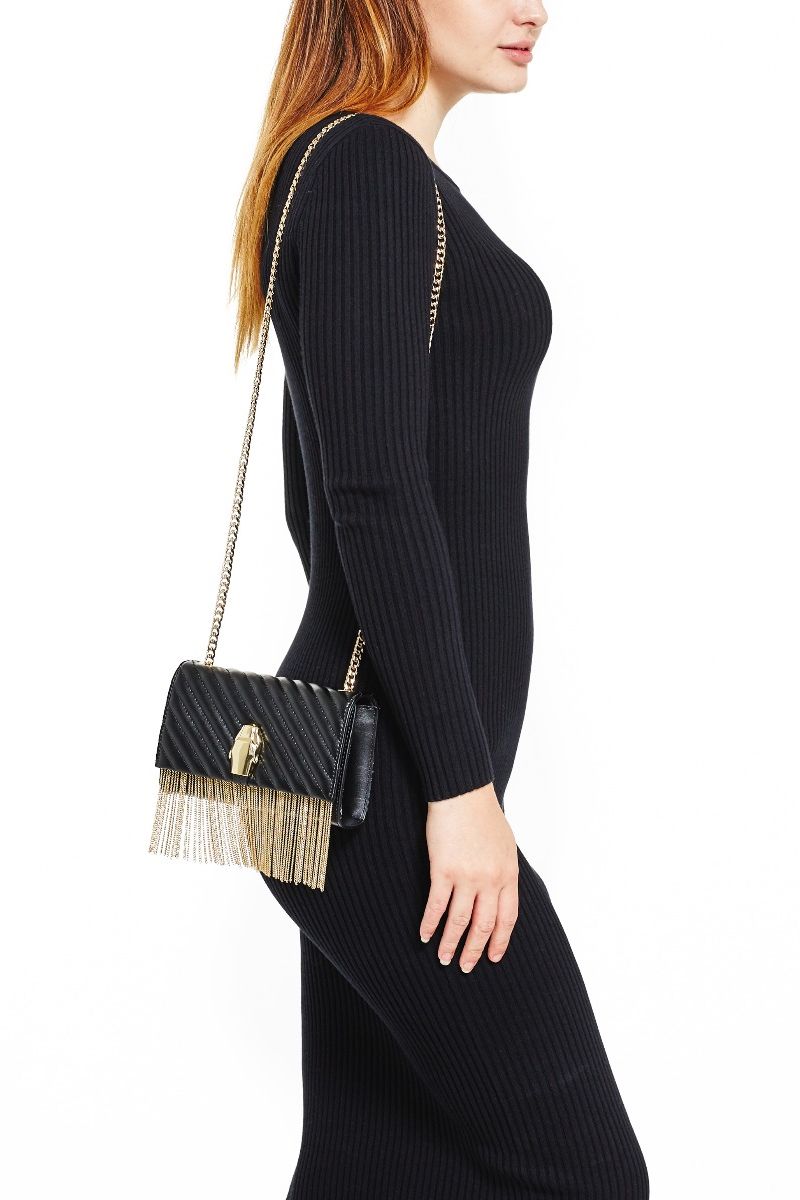 RSVP Gala Handbag with Gold Fringe