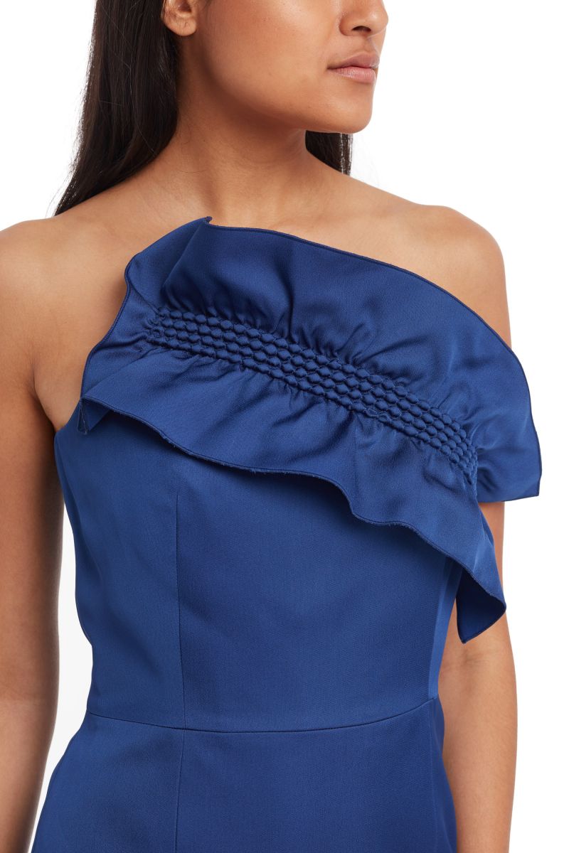 Strapless Asymmetric Dress with Ruffles