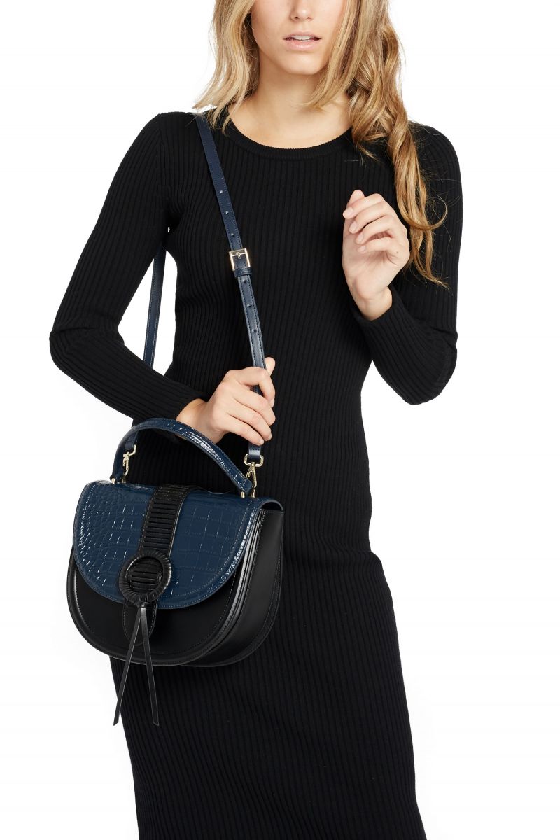 Goddess Handbag in Blue and Black