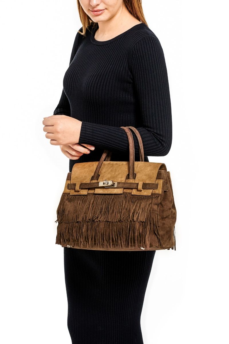 Hippie Chic Medium Two Tone Fringe Bag