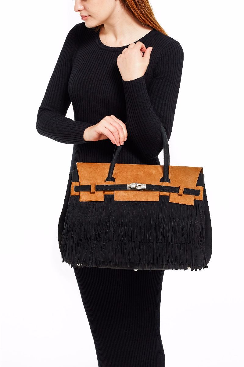 Hippie Chic Large Two Tone Fringe Bag