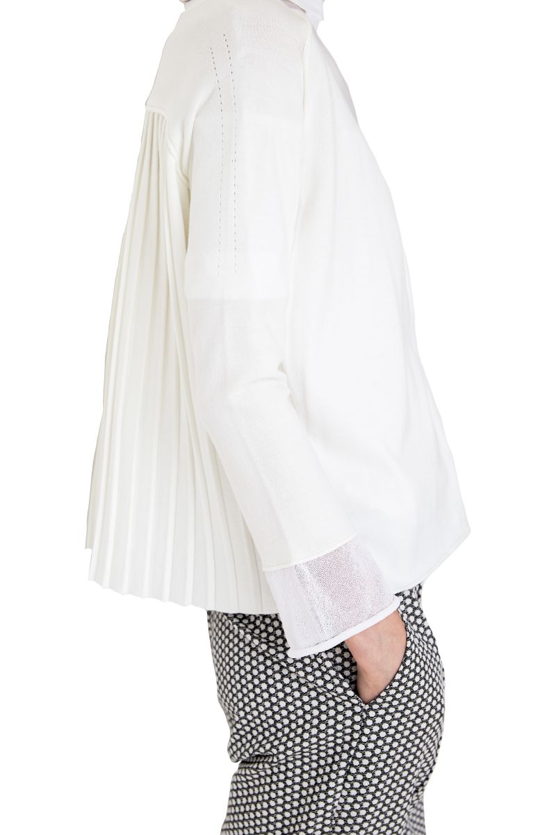 Pleated Knit Cardigan