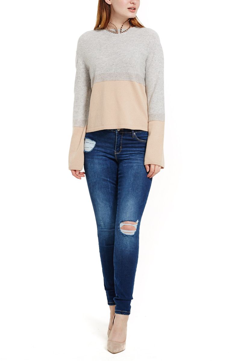 Colorblock Cashmere Sweater