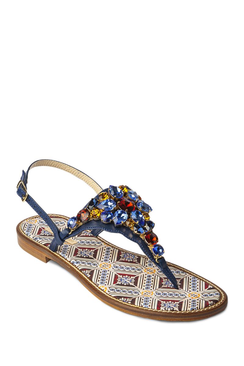 Crystal Embellished Sandal with Printed Sole