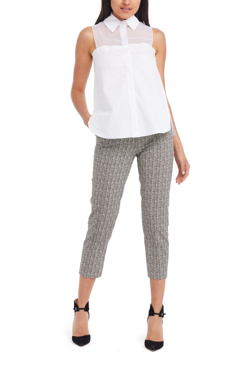 Cropped Cotton-Blend Pants