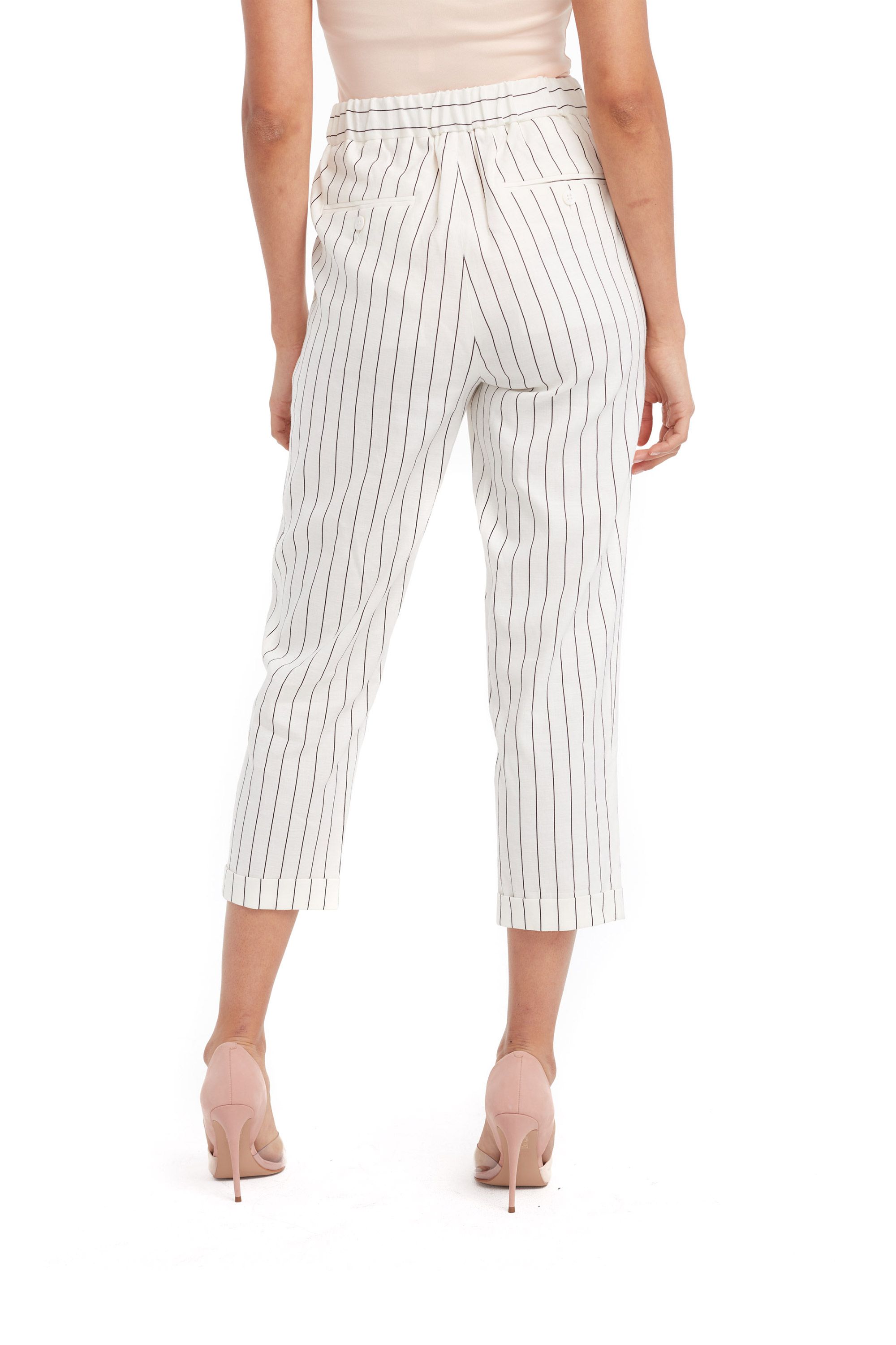 White pants with hot sale black stripe