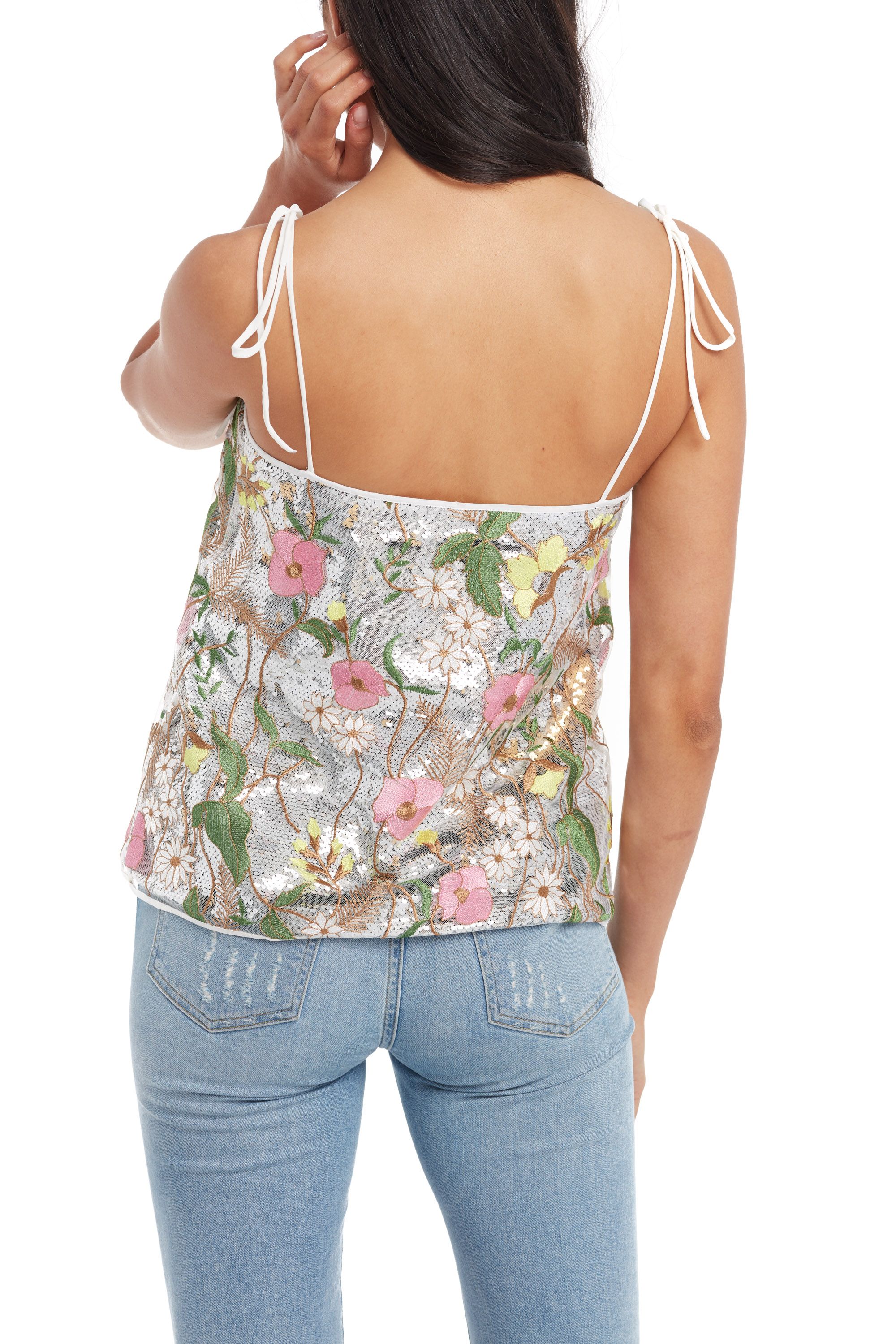 Floral clearance sequin top